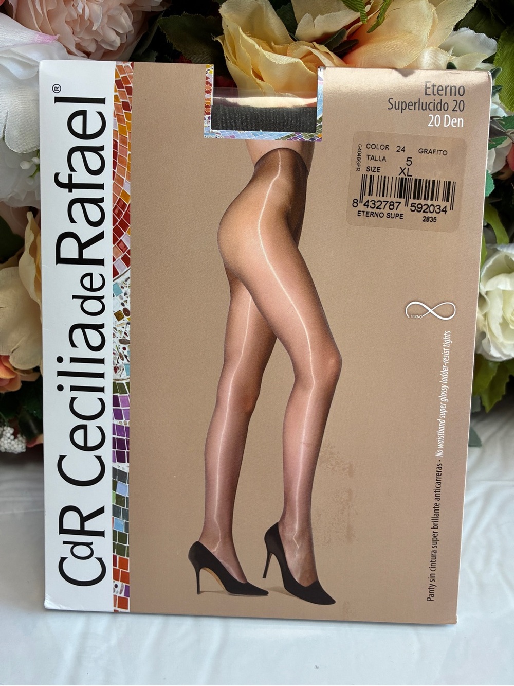 Cecilia de Rafael Eterno Superlucido 20 Glossy Tights Grafito Gray XL Waistless